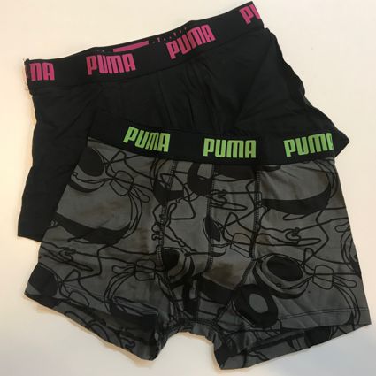Boxerkalsonger Puma, 2-pack, grå/svart