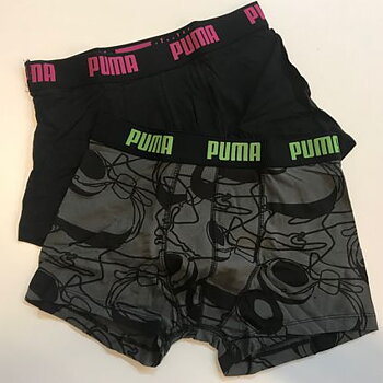 Boxerkalsonger Puma, 2-pack, grå/svart