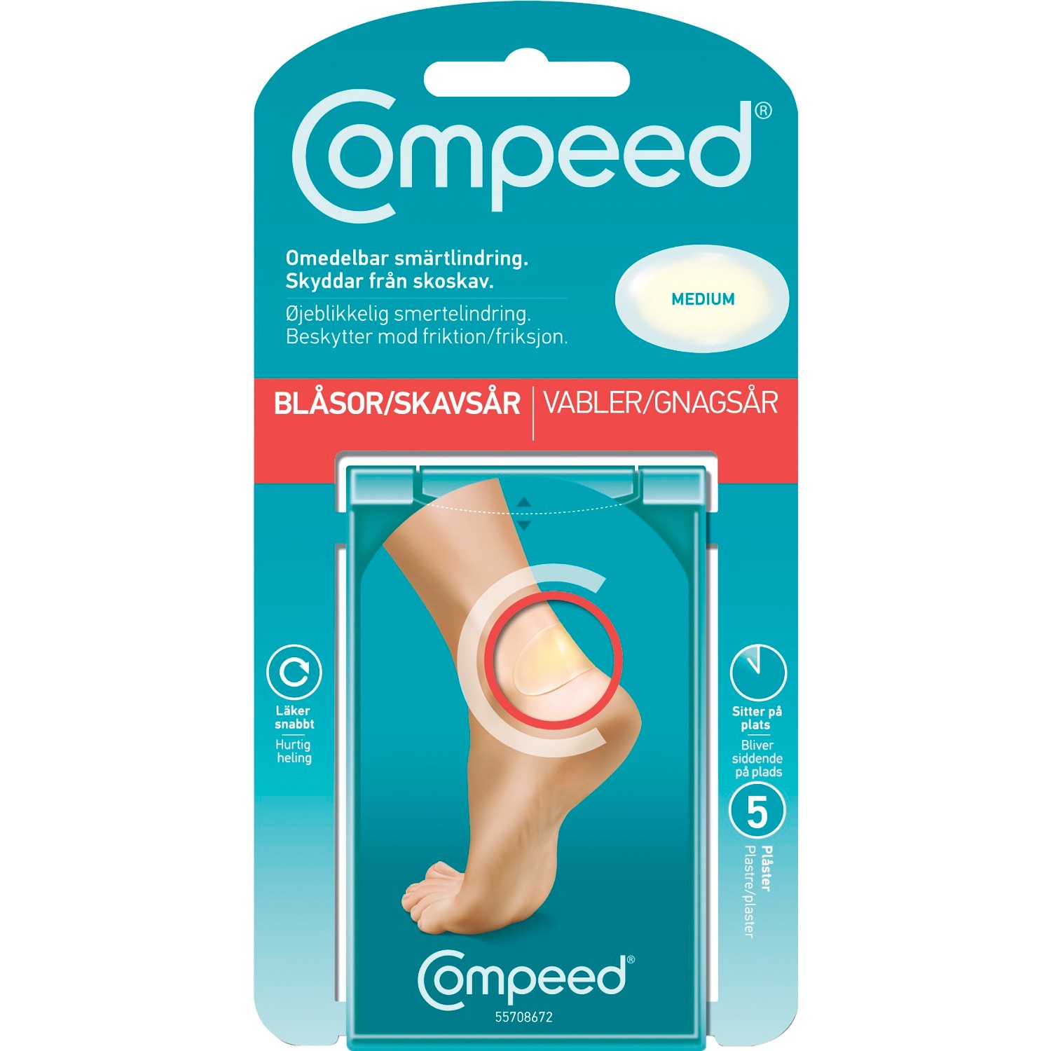 Compeed, skavsårsplåster, 5-pack