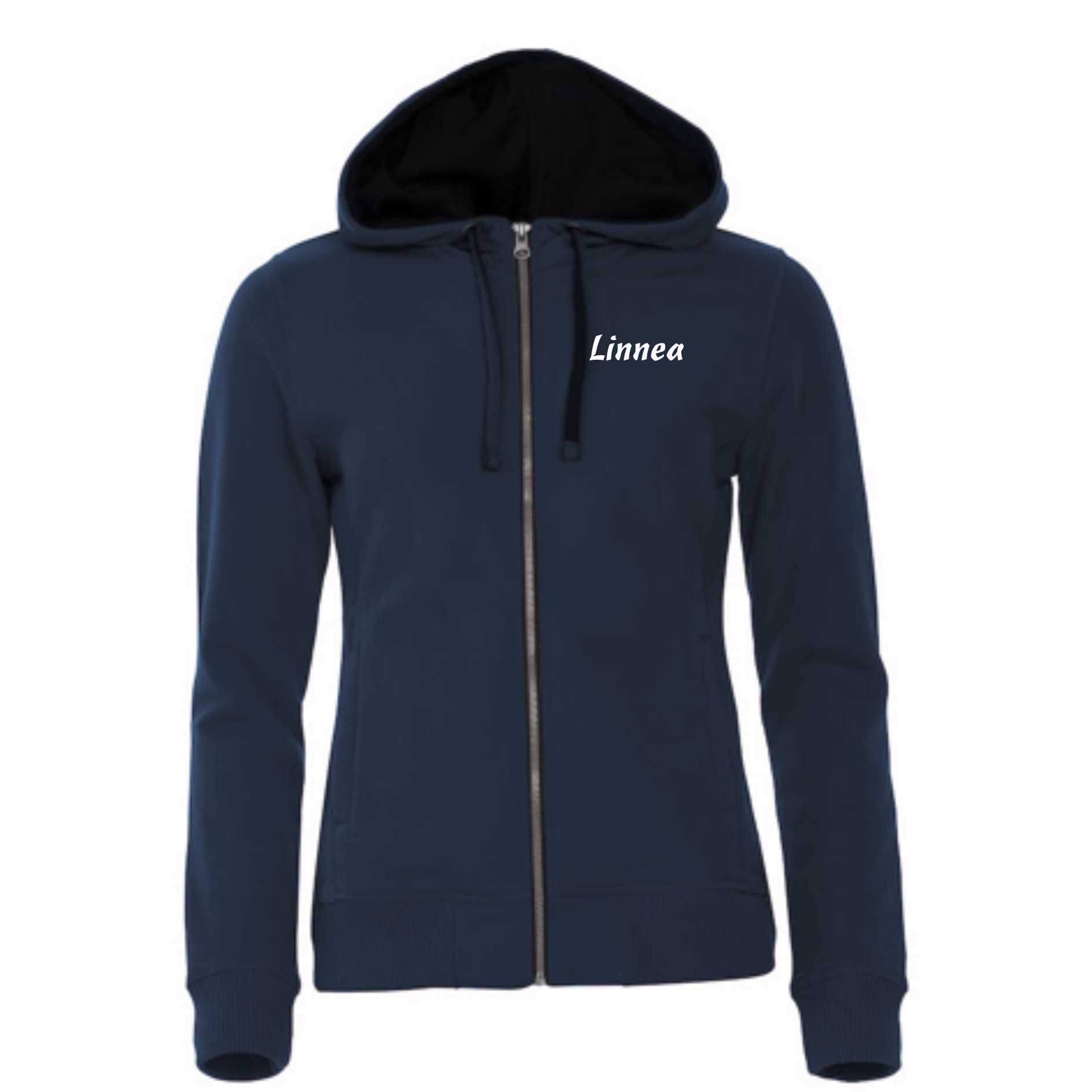 Classic Hoody Full Zip, Bjuv/Helsingborg Drill, dam