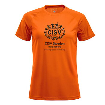 Tränings T-shirt Active-T CISV Helsingborg, neonorange