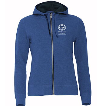 Hoodjacka Full Zip CISV Helsingborg, blåmellerad