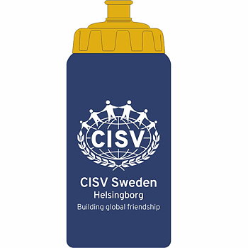 Vattenflaska  CISV Helsingborg, blå/gul