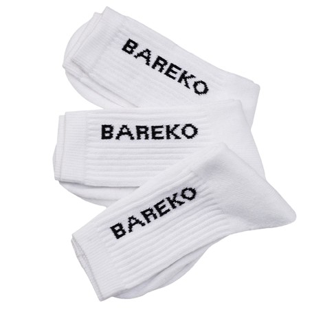 Sportstrumpor, bomull, Bareko, 3-pack, vit