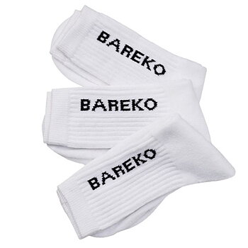 Sportstrumpor, bomull, Bareko, 3-pack, vit