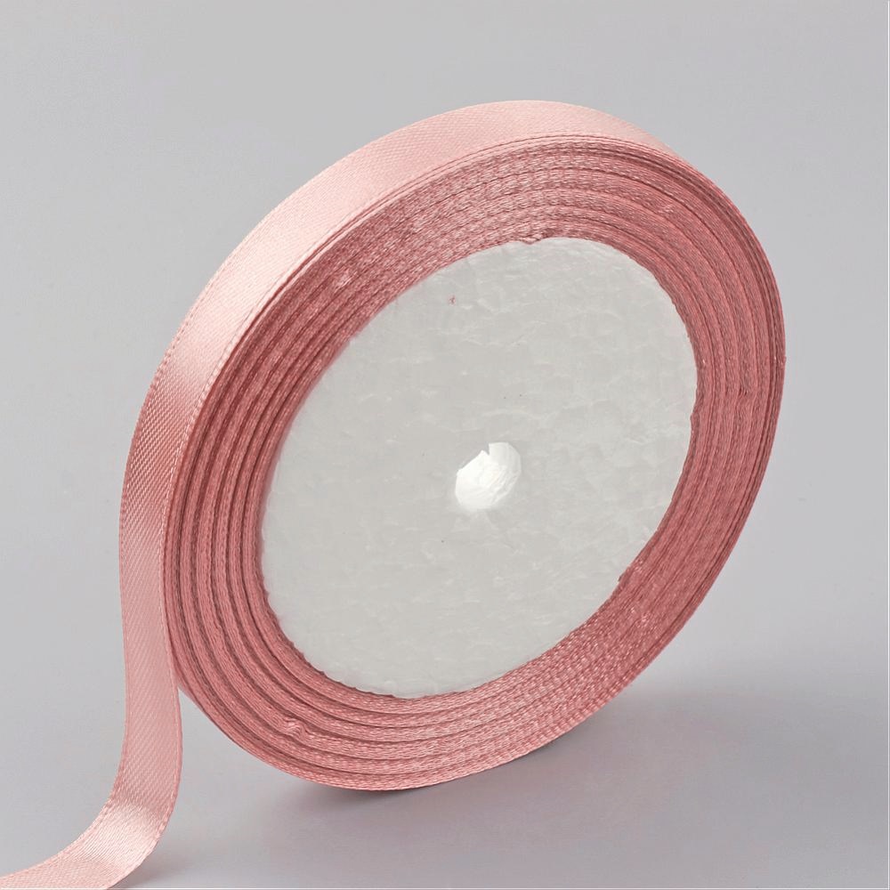 Satinband 6mm ljusrosa hel rulle