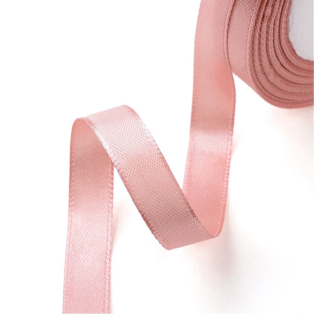 Satinband 6mm ljusrosa hel rulle - 2
