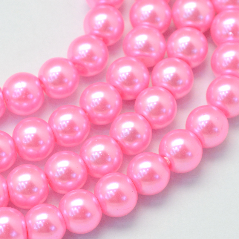 Glasvax 6mm rosa 100st