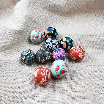 14 mm mixade fimopärlor 10 st