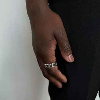 Nobel ring länkar silver