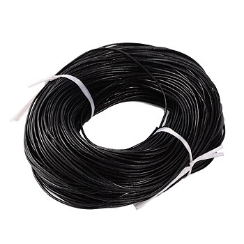 Runt läderband 2 mm – svart, 3 meter