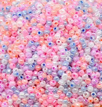 Seedbeads 6/0 pastell mix opak glansig