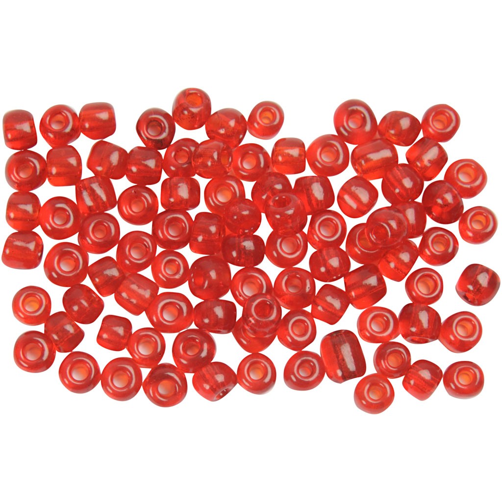 Seedbeads 6/0 klar röd