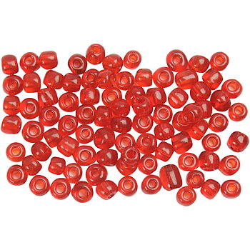 Seedbeads 6/0 klar röd