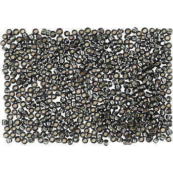 Seedbeads 8/0 grå silverfoil