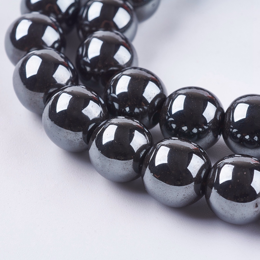 Hematit rund  10 mm halvädelsten - 3