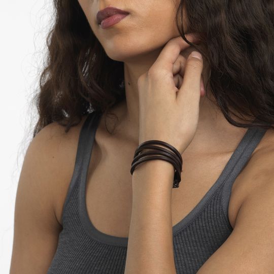 Trollbeads läderarmband mörkbrunt  - 3