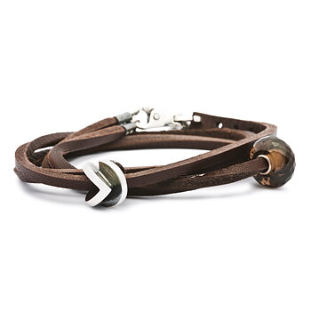 Trollbeads läderarmband mörkbrunt 