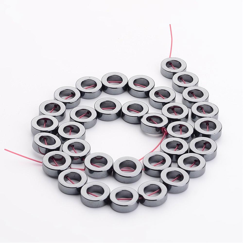 Hematit svart ringar 12mm halvädelsten