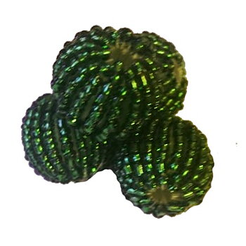 Pärlklädd boll i grön, diameter 20 mm (4 st)