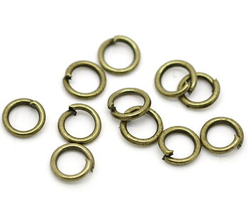 5mm metallring öppen brons 50st