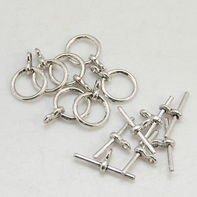 Runt togglelås 12 mm silverfärgad metall 4-pack - 2