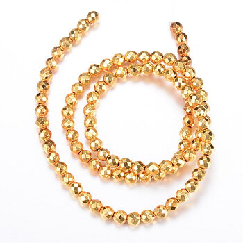 Hematit mini facetterad 2mm guld