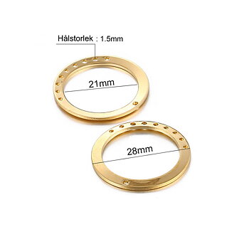 Cirkel med hål connector guld