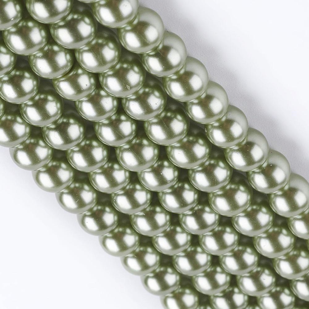 Glasvax 6mm ljus oliv på sträng