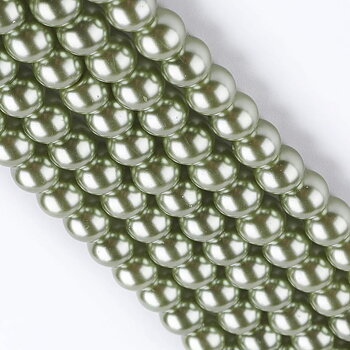 Glasvax 6mm ljus oliv på sträng