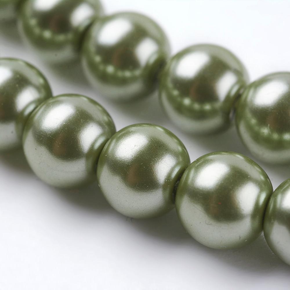 Glasvax 6mm ljus oliv på sträng - 3