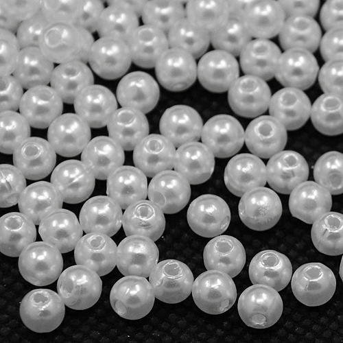 Akrylpärlor 6mm pärlvita