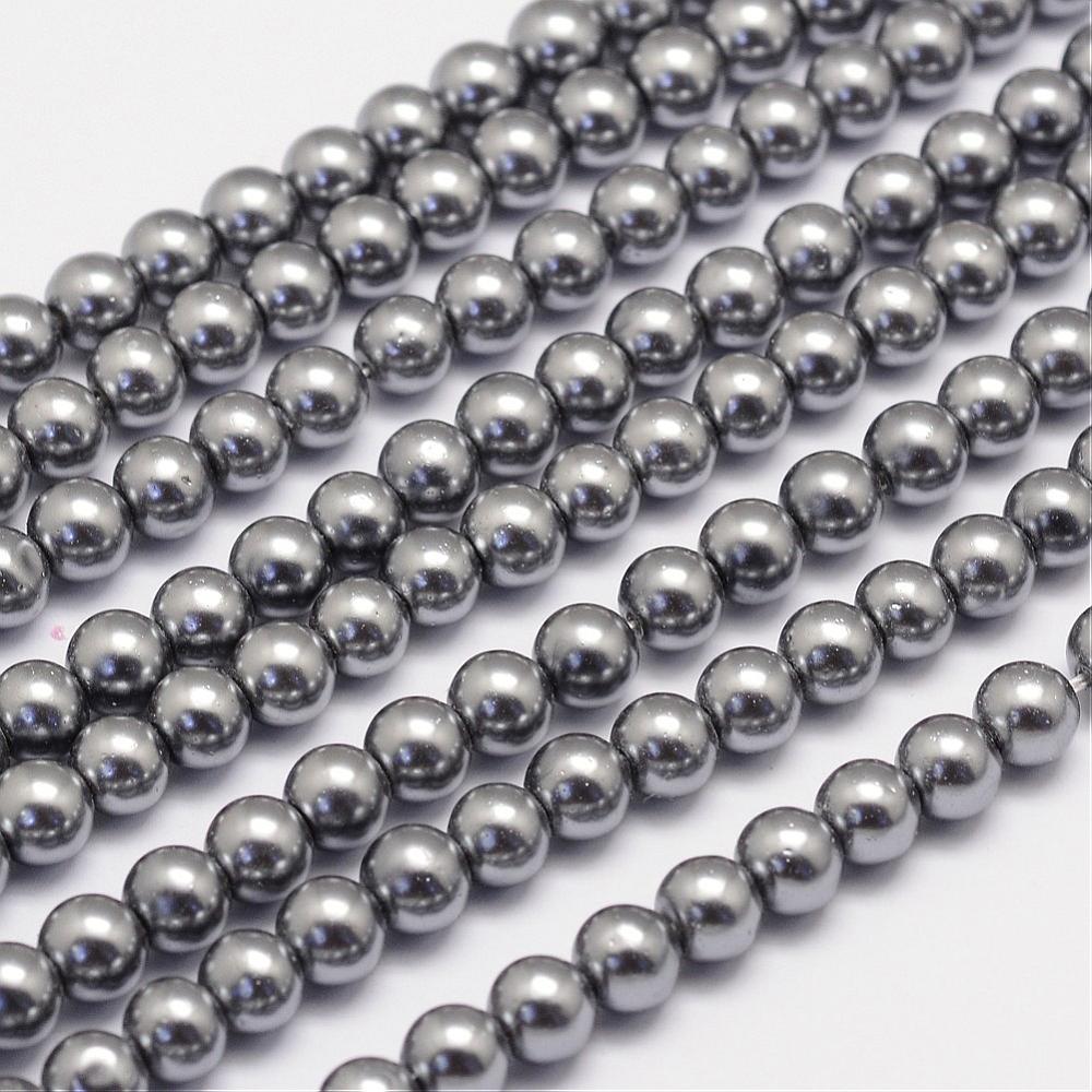 Glasvax 8mm silver på sträng - 2