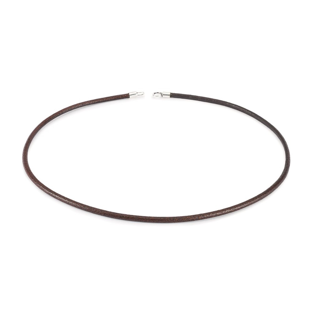 Trollbeads Läder halsband brun 50cm