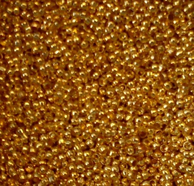 Klämpärlor 2 mm guldfärgade ca 10 000 st