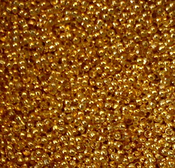 Klämpärlor 2 mm guldfärgade ca 10 000 st