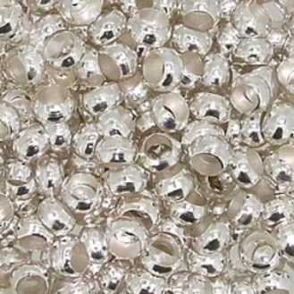 Klämpärlor 2 mm silverfärgade ca 10 000 st - 2