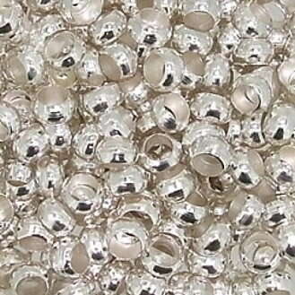 Klämpärlor 2 mm silverfärgade ca 10 000 st