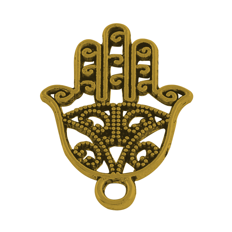 Hamsaberlock Fatimas hand 21 mm guldfärgad 10 st