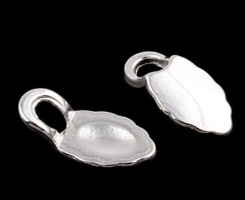 Bakstycken mini löv fästen silver 10st