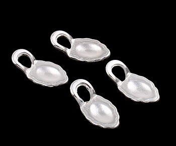 Bakstycken mini löv fästen silver 10st