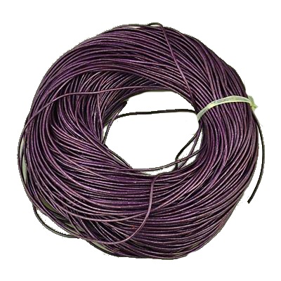 Runt läderband 1,5 mm – lila metallic, 3 meter