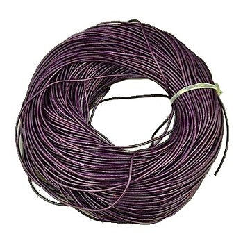 Runt läderband 1,5 mm – lila metallic, 3 meter