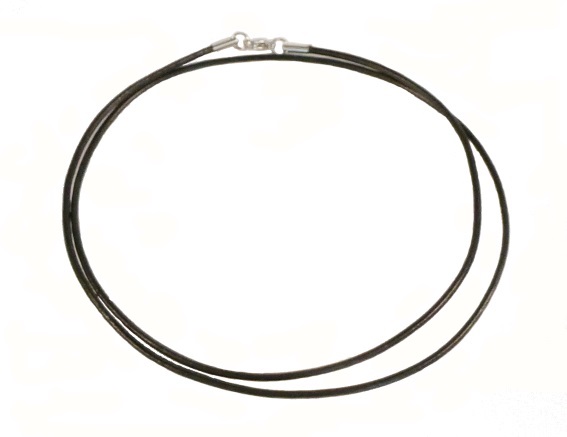 Läderhalsband 45cm svart