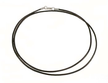Läderhalsband 45cm svart