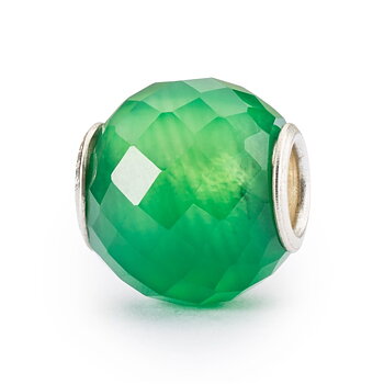 Trollbeads Round Green Onyx facetterad stenkula