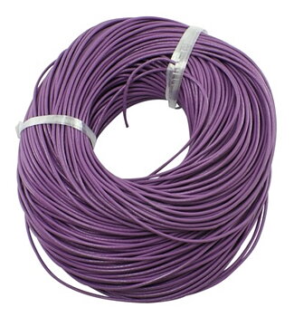 Runt läderband 2 mm – lila, 3 meter