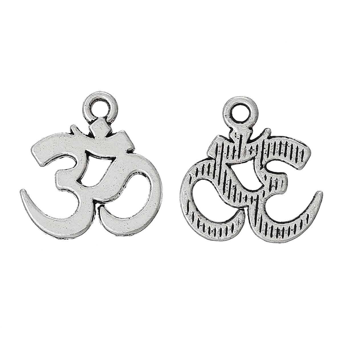 Aum-berlock 15 mm silverfärgad 10 st - 2
