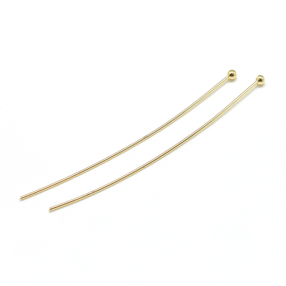 Hattpinnar förgylld mässing 50×0,6 mm – 20 st - 2