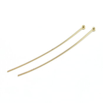 Hattpinnar förgylld mässing 50×0,6 mm – 20 st